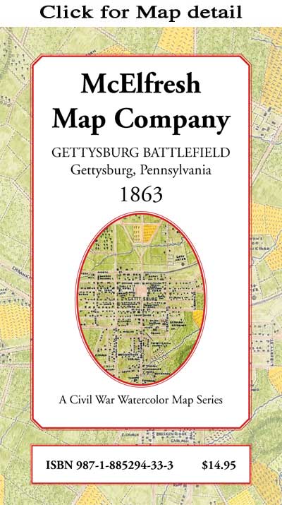 gettysburg battle map. McElfresh Map Company - Battle